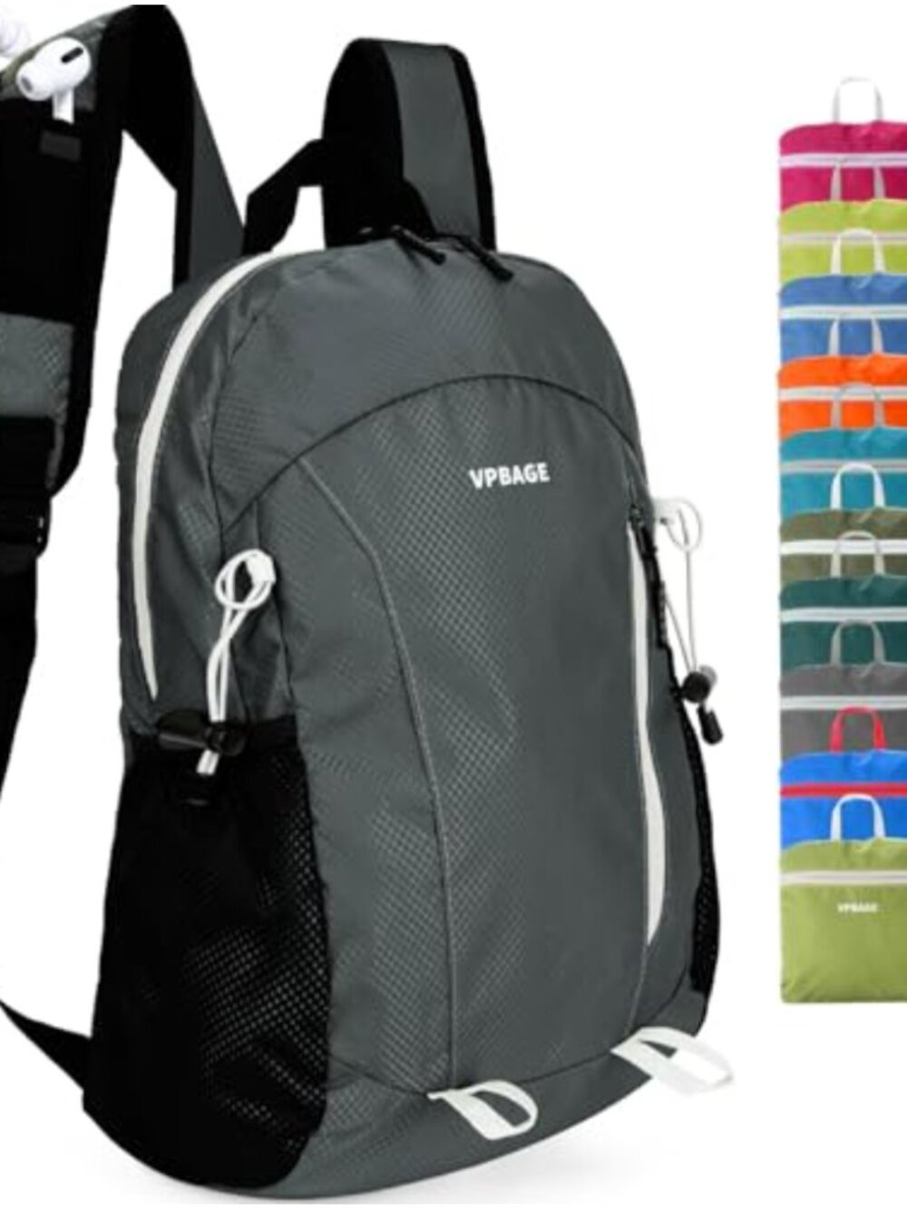 15 L Water Resistant Hiking Daypack Lightweight Foldable Nylon Backpack